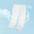 thumbnail image 2 of ZACPNCV Boys Girls Long Bloomers Cotton Harem Pants for Kids Elastic Waist Jogger Pants Solid Lounge Trousers Summer Clothes White 1-2 Years, 2 of 7
