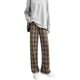 thumbnail image 3 of Pantalones casuales rectos a cuadros con pantalones anchos a cuadros de cintura alta, 3 of 5