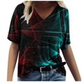 thumbnail image 1 of Blusa informal de manga corta con cuello redondo para mujer con estampado del día de San Valentín OAVQHLG3B Store  lin121212, 1 of 3