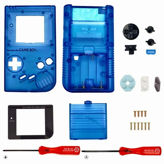 Replacement Housing for Original Nintendo GB Game Boy Shell DMG-01 Clear Blue