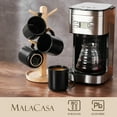 thumbnail image 2 of Malacasa Stoneware Coffee Mugs Set, 12 oz Coffee Cups Set of 4, Dishwasher & Microwave Safe, Black, 2 of 9