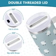 thumbnail image 3 of Yayeee 40oz Stainless Steel Tumbler with Straw and Handle Double-Wall Insulated Travel Water Bottle, Simple Sheep Pattern, 3 of 8