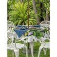 thumbnail image 2 of St Patrick's Day Outdoor Tablecloth - 54 Inch Round Dining Table Cover, Lucky Shamrock Leaf Books Coffee Cups Wooden Waterproof Outdoor Table Cloth with Umbrella Hole & Zipper for Picnic/Patio/Party, 2 of 7