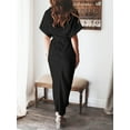 thumbnail image 5 of Krumba Women Button Down Dress: Summer Casual V - Neck Tie Waist Maxi – Comfort for Beach Party Wedding Outdoor Gatherings Black Size XL, 5 of 6