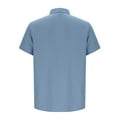 thumbnail image 5 of DayScoop Men Summer Solid Color Topss, Men's Casual Loose Fitting Stylish Breathable Button Pocket Short Sleeved Collared Shirt, 5 of 6
