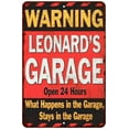 thumbnail image 1 of LEONARD'S Garage Warning Man Cave Wall Décor 8x8 x 12 Matte Finish Metal 108120030110, 1 of 1