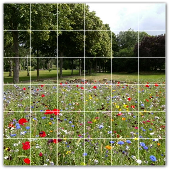 Picture-Tiles.com: Spring Ceramic Tile Wall Mural WAL500952-66M. 36"W x 36"H using (36) 6" x 6" Ceramic Tiles-Satin Finish