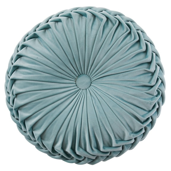 Levtex Home - Briar - Decorative Pillow (18in. Round) - Ruched Round - Teal Velvet