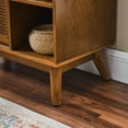 thumbnail image 6 of Jopath Modern Rattan Sideboard Cabinet, Buffet Cabinet with Adjustable Shelf & Solid Wood Feet & Rattan Cabinet Doors for Entryway Hallway Living Room Kitchen Dining Room Light Wood, 6 of 8