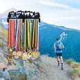 thumbnail image 7 of Running Medals Display Frame Mountain Forest Medal Holder Awards Sports Ribbon Holder Medal Display Rack Wall Mount Tiered Medal Hook for Over 60 Medals Runner Athletes Competition, 7 of 7