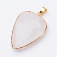 thumbnail image 2 of Faceted Natural Quartz Crystal Pendants Rock Crystal Pendants with Golden Tone Brass Findings teardrop 40x27x7~9mm Hole: 4x5mm, 2 of 2