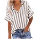 thumbnail image 1 of Vestidos Casuales Para Mujer, Blusas De Mujer De Moda Blusa informal de manga corta con cuello vuelto para mujer, 1 of 6