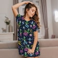 thumbnail image 3 of Naloa Monster Pizza Print Women Nightgowns,Womens Loungewear,Short Sleeve Sleepwear,Comfy Ladies Nightdress, 3 of 6