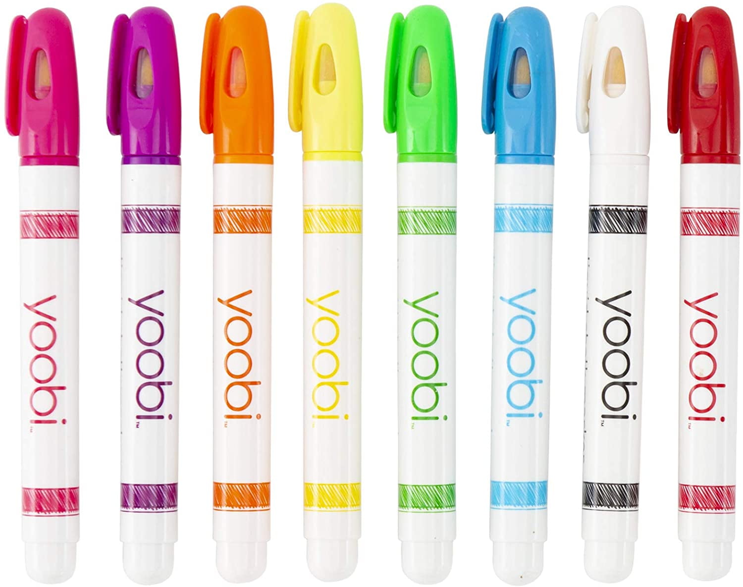 Yoobi Board Markers 8Pack 8 Vibrant Colors Works on Whiteboards