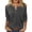 Z09Dark Gray, variant on 3/4 Sleeve Womens Tops Henley V Neck Button Casual Tees Cotton Loose Fit Daily Wear T Shirts Dark Gray 2XL