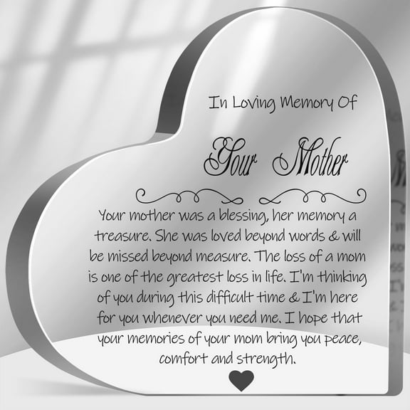 Loss of Loved One Sympathy Gift, In Loving Memory of Mom Mother, Memorial Gifts for Loss Keepsake, Grief Bereavement Remembrance Plaque Decor for Family Members,4x4 inch