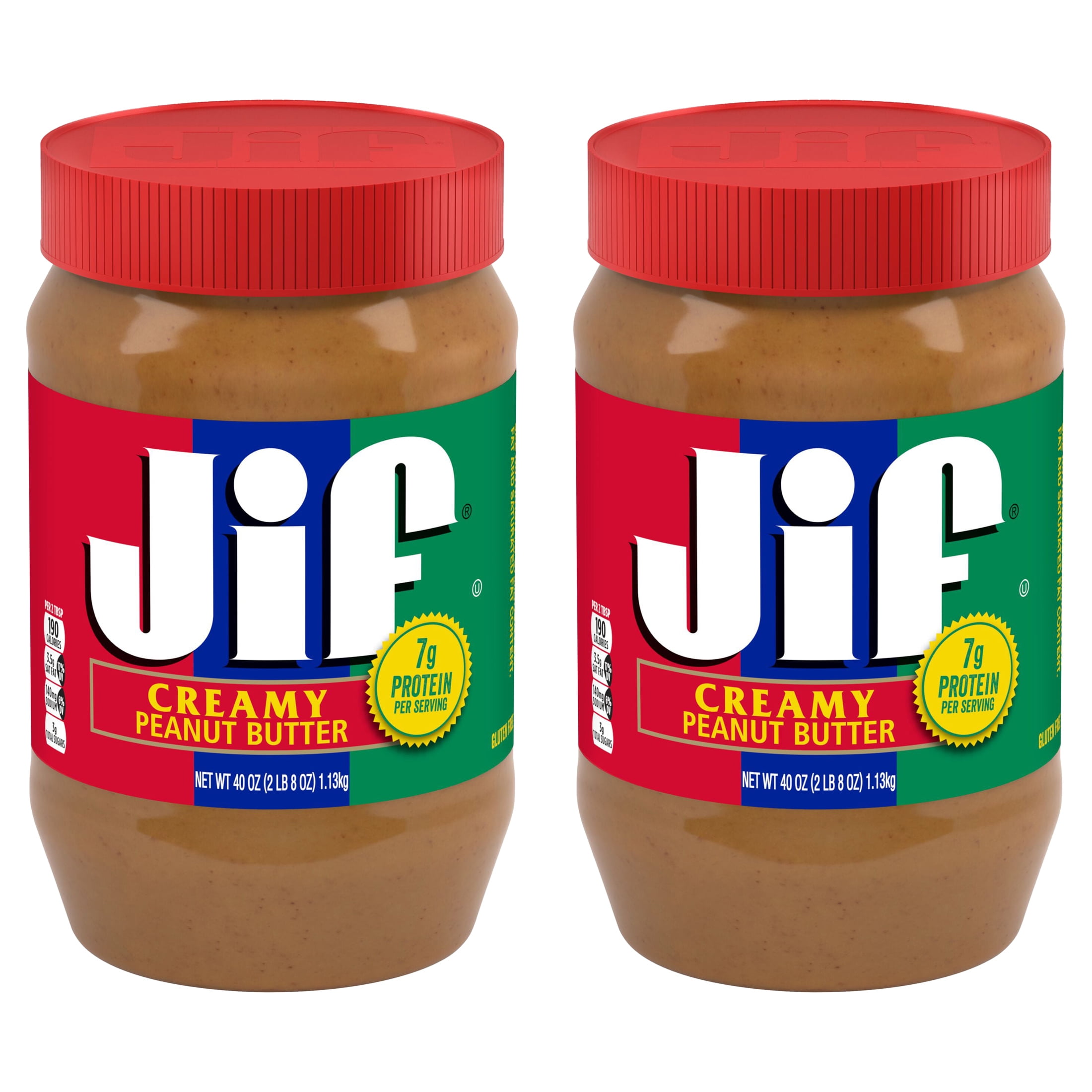 (2 pack) Jif Creamy Peanut Butter, 40Ounce Jar