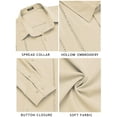 thumbnail image 5 of Coshow Mens Cuban Guayabera Shirt Casual Button Down Shirts Long Sleeve Summer Beach Shirts, 5 of 7