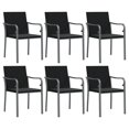 thumbnail image 2 of vidaXL 7 Piece Garden Dining Set with Cushions Poly Rattan and Steel, 2 of 5