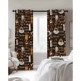 thumbnail image 3 of Coffee Blackout Curtains, Light Blocking Print Window Curtains, Brown Retro Coffee Theme Beans Latte Tea Cup Thermal Insulated Window Drapes for Living Room Kitchen Cafe 2 Panels, 104"W x 96"L, 3 of 9