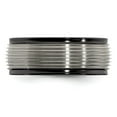 thumbnail image 3 of Edward Mirell Black Ti and Titanium Polished Grooved Step Edge 9mm Band, 3 of 7