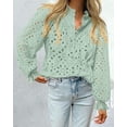 thumbnail image 3 of Blusa para Mujer PRETTYGARDEN Manga Larga Cuello en V con Encaje Talla L, 3 of 6