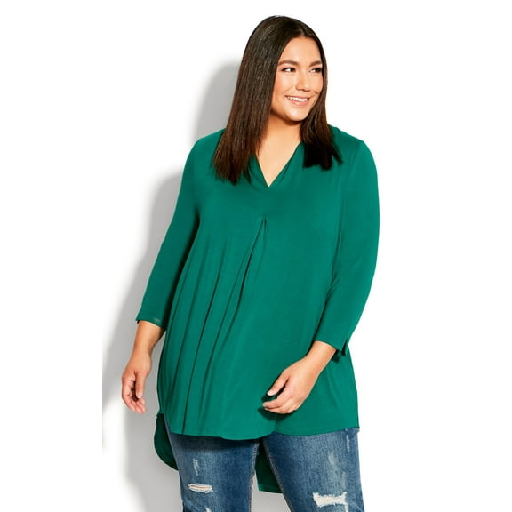 Avenue Women's Plus Size Kaylie 3/4 Sleeve Hi Lo Top