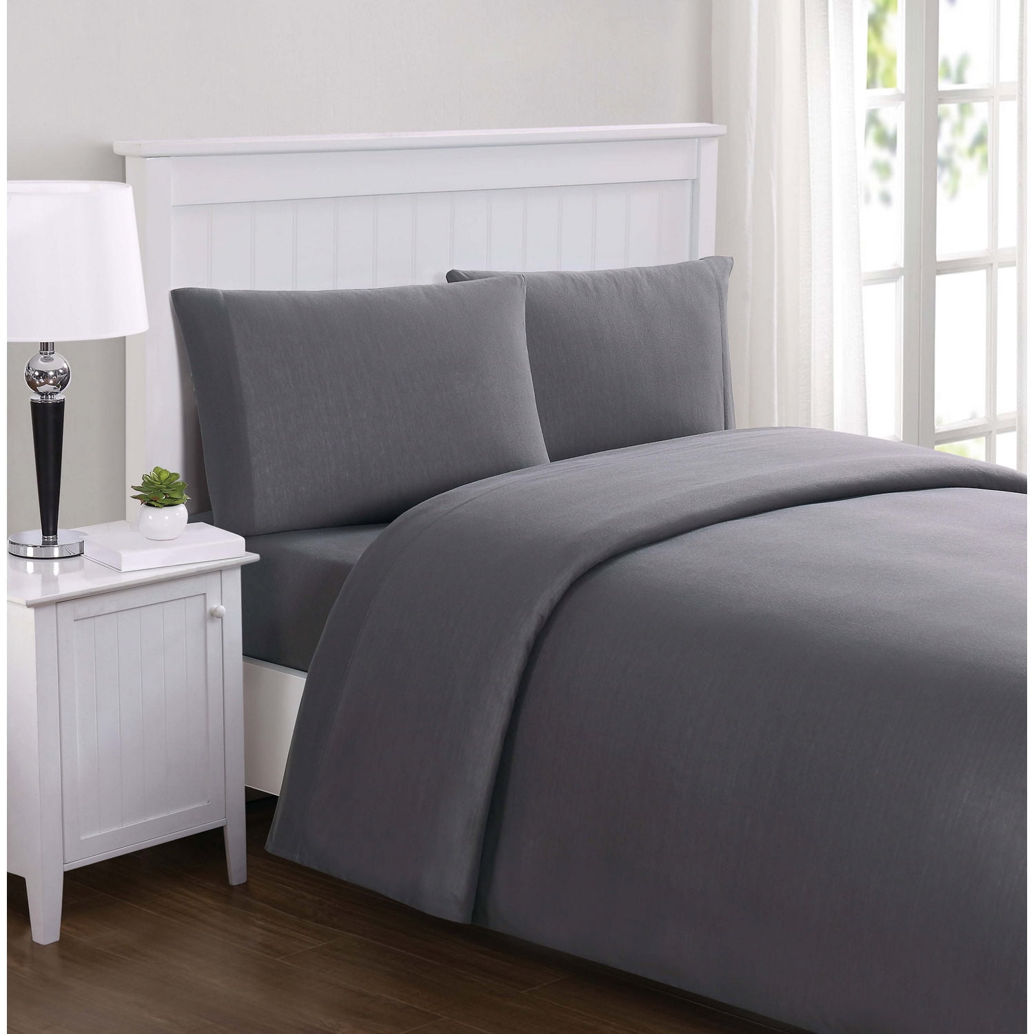 Truly Soft Everyday Solid Jersey Charcoal Twin XL Sheet Set - Walmart.com