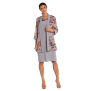 R&M Richards Women's Juniors Two-Piece Printed Jacket and Dress Set
