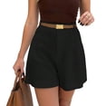 thumbnail image 2 of ClodeEU Women's High Waisted A Line Wide Leg Shorts,Loose Fit Casual Short Black,Womens Plus XXL, 2 of 8