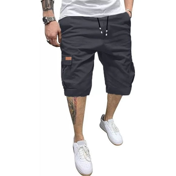 Short Bermuda Moda Bolsas Cargo Casual De Twill Para Hombre