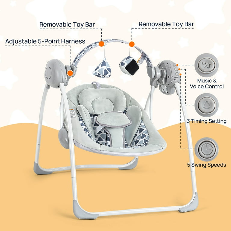 Portable Baby Swing,Baby Swings for Infants,Folds Easy with Portable Baby Swing,Baby Swings for Infants,Folds Easy with