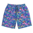 thumbnail image 3 of Uemuo Colorful Mushrooms Pattern Men's Swim Trunks Hawaiian Beach Bathing Suit Swimsuits Beach Quick-Dry Shorts with Pockets-Small, 3 of 9