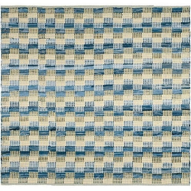 SAFAVIEH Montauk Irving Geometric Squares Cotton Area Rug, Gold/Multi, 6' x 6' Square