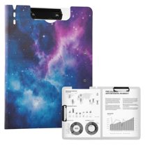 FORMRS A4 Clipboard Folder with Pen Holder Horizontal Foldable School Office Binder, Galaxy Pattern