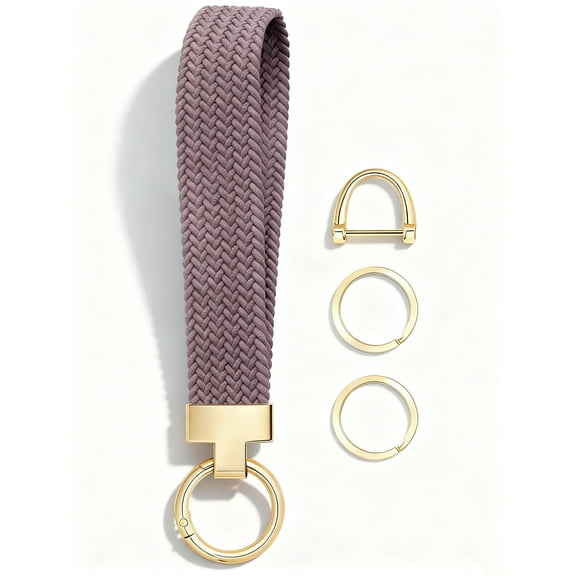 Soda Candy Stretchy Wristlet Keychain Cute Key Chain Anti-Drop Woven Wrist Lanyard for Car Keys with 3 Keyrings and D-ring for Women Men