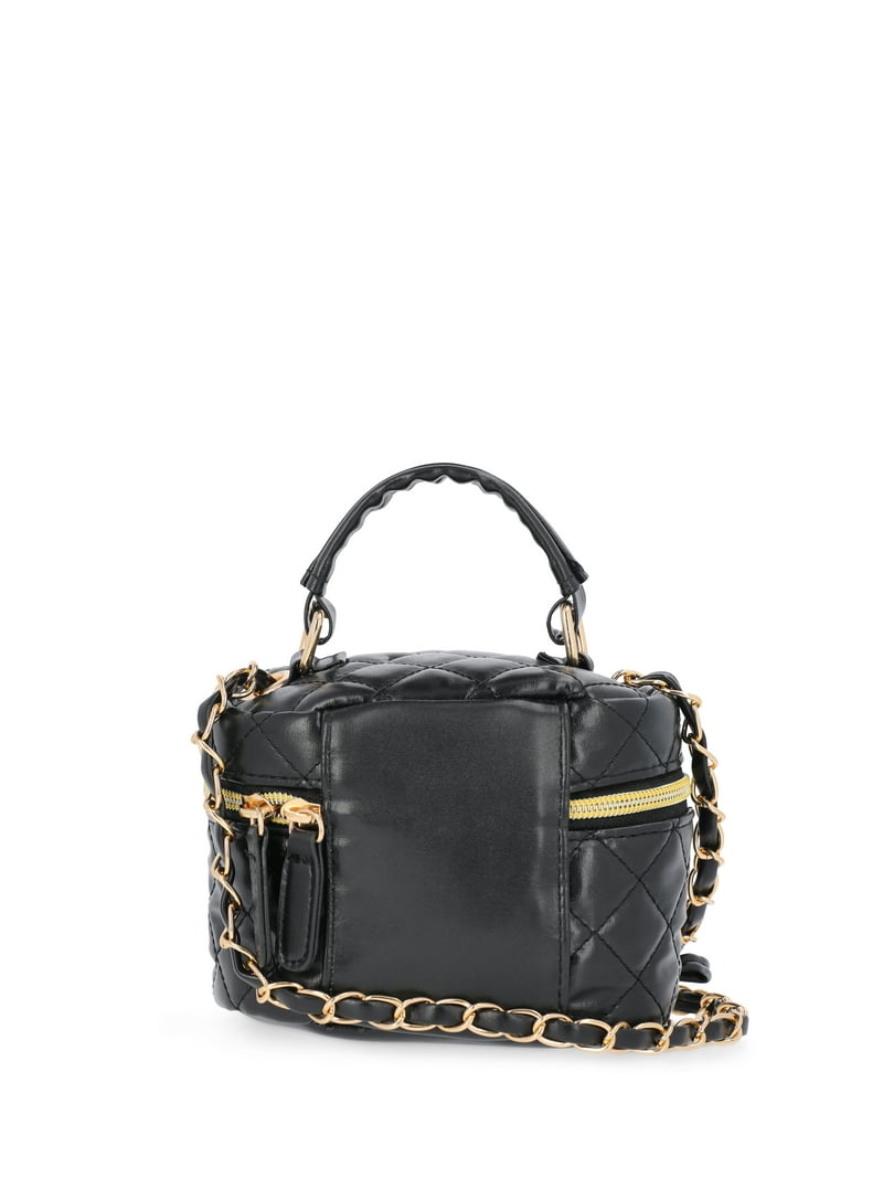 Sanrio Kuromi Girls Quilted Faux Leather Mini Crossbody Bag