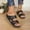 01-Black, variant on Sandals Women,Women's Saddle-Inspired Single Strap Beach Sandals,Black,36