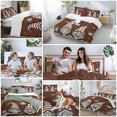 thumbnail image 5 of 3 Piece Coffee Gnomes Duvet Cover Set California King, Microfiber Comforter/Quilt Cover with Corner Ties and 2 Pillowcases, Coffee Beans Cups Brown All Season Soft Bedding with Zipper Closure, 5 of 8