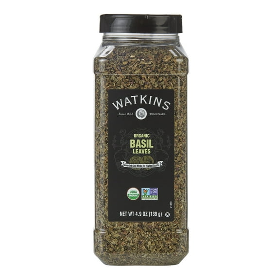 Watkins Gourmet Organic Spice Jar, Basil Leaves, 4.9 oz