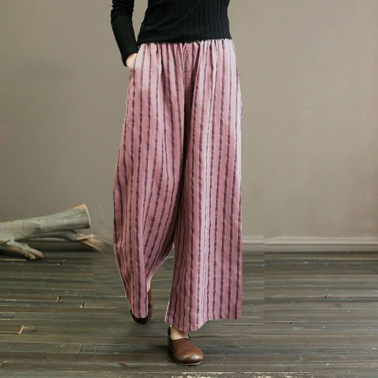 Summer Loose High Waist Linen Vintage Inspired Casual Pants 3668 Summer Loose High Waist Linen Vintage Inspired Casual Pants 3668