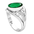 thumbnail image 2 of Emerald Simulated Women Jewelry 925 Sterling Silver Ring, 2 of 9