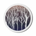 thumbnail image 1 of Woodland Mouse Pad for Computers, Defoliated Trees Forest at Night with Crescent Moon Ombre Effect in Round Frame, Round Non-Slip Thick Rubber Modern Mousepad, 8" Round, Multicolor, by Ambesonne, 1 of 2