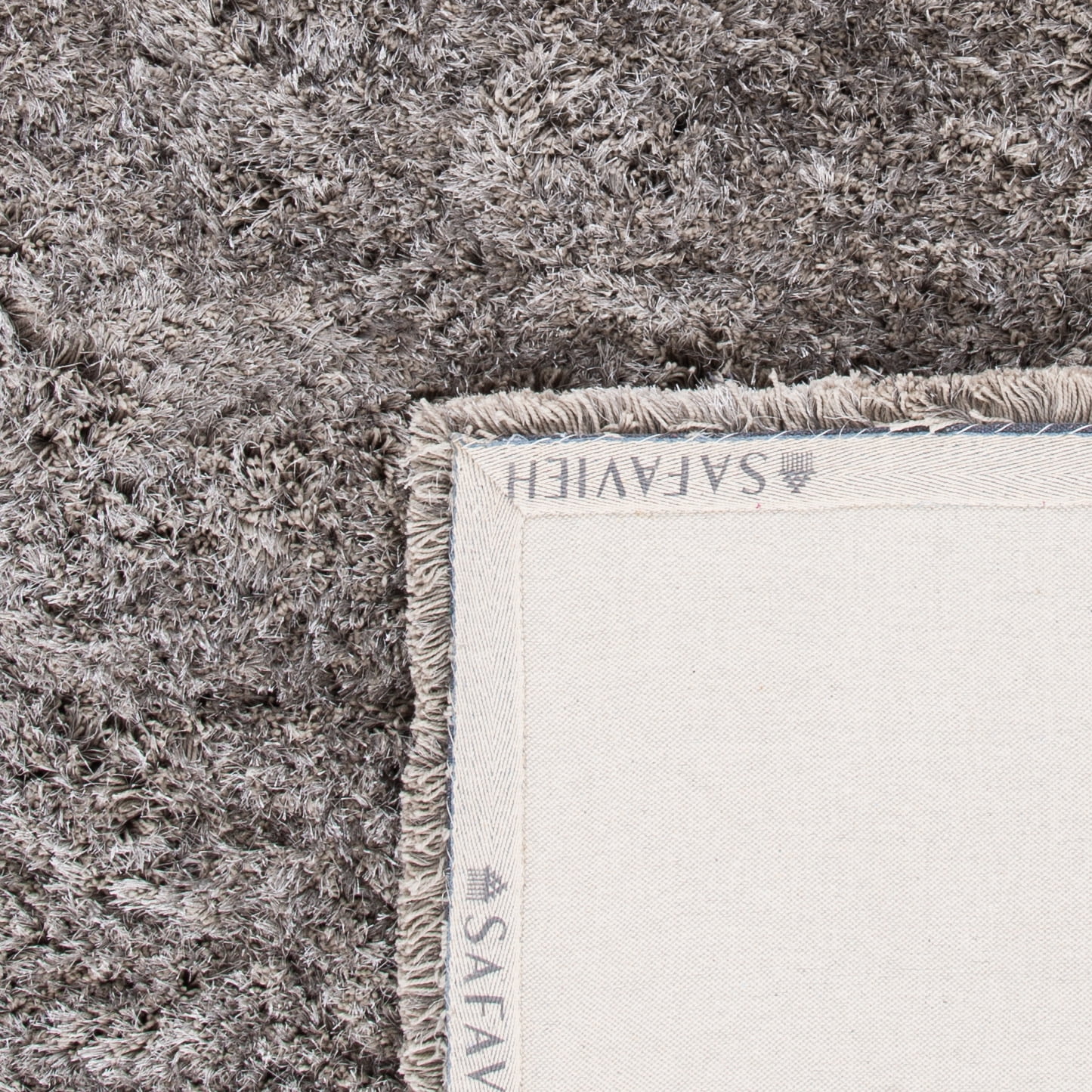 SAFAVIEH Atlantic Kennedy Solid Wool Shag Area Rug, Gray, 4' x 6'
