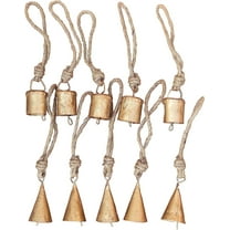 Vivanta Wind Chime Bells, Pack of 10 – Handmade Tin Cow Bells for Crafts & Christmas Décor – Rustic Gold Vintage Hanging Ornaments