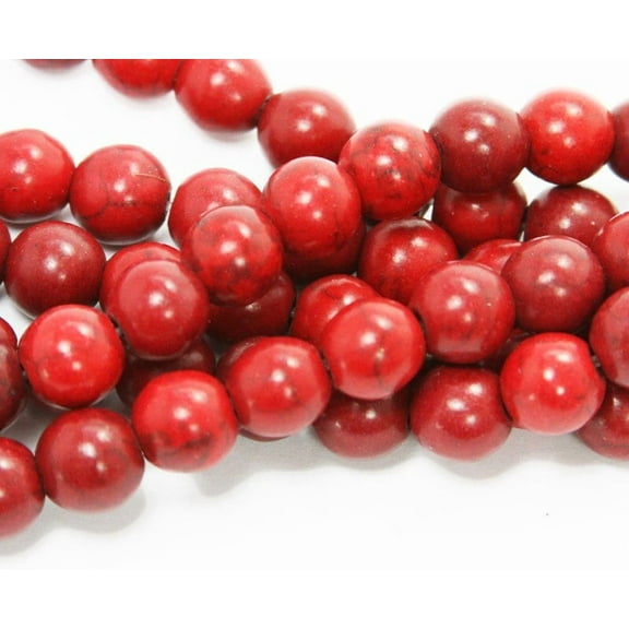 4mm 16 Inch Strand Red Howlite Round Beads Genuine Gemstone Natural Jewelry Making