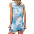 thumbnail image 6 of Women Crew Neck Twisted Hem Tie Dyed Print Tank Top, 6 of 7