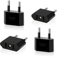 thumbnail image 1 of Adaptador convertidor de enchufe JM Paquete de 4 enchufes de viaje de EE. UU. a la UE, 1 of 5