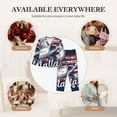 thumbnail image 7 of Fotbe Mallard Duck With American Flag Pattern Long Sleeve Pajama Set for Women,Sleepwear Set,2-piece Loungewear Set,Soft PJs Comfy Nightwear with Pockets -X-Large, 7 of 7