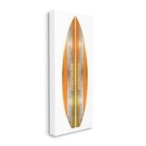 Stupell Industries Orange Glam Stripes Chic Designer Logo Surfboard Canvas Wall Art, 10 x 24, Design by Madeline Blake